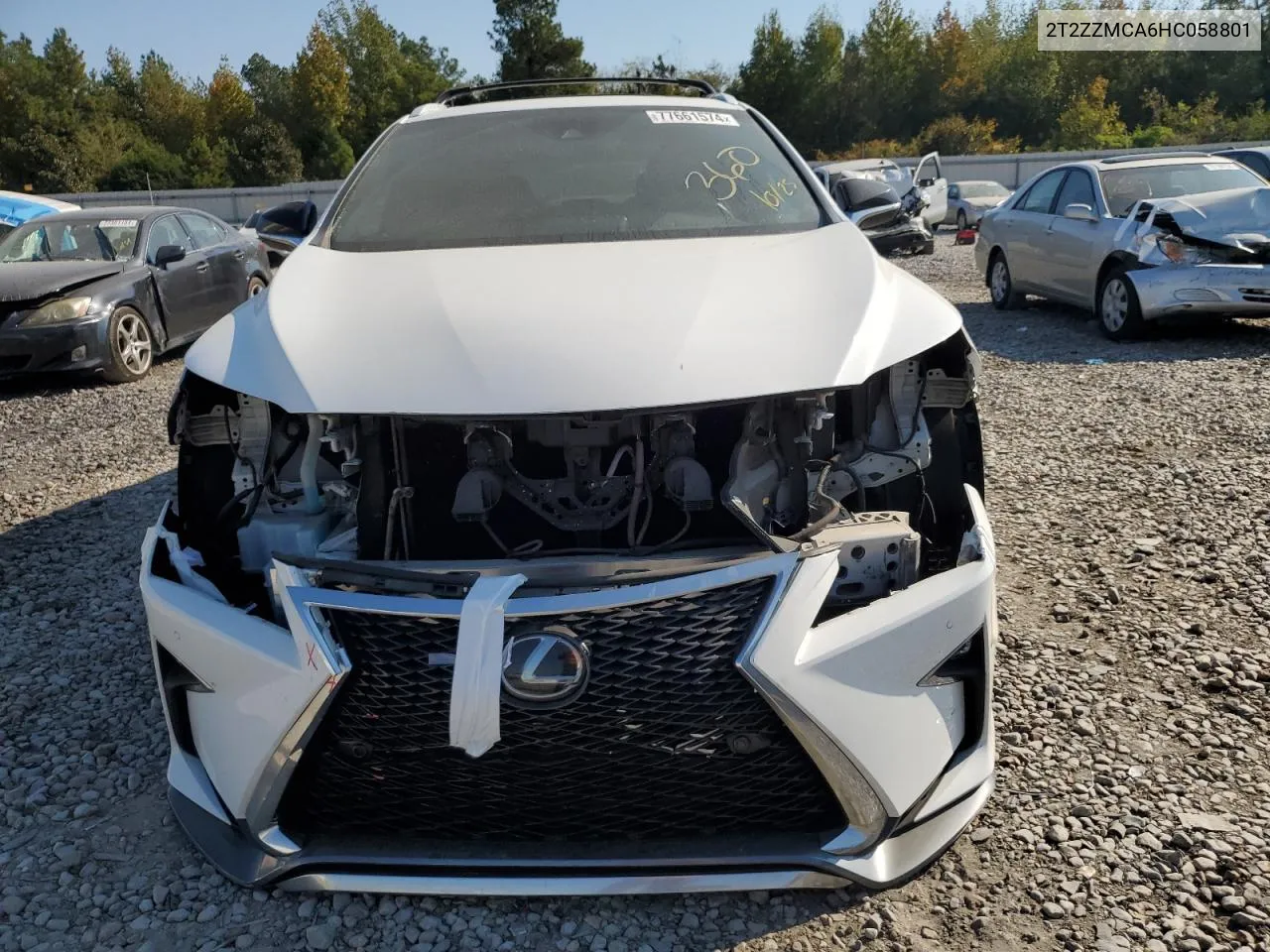 2017 Lexus Rx 350 Base VIN: 2T2ZZMCA6HC058801 Lot: 77661574