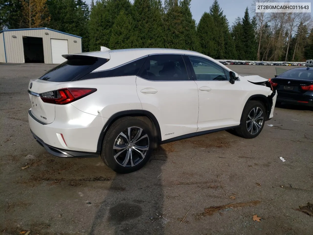 2017 Lexus Rx 450H Base VIN: 2T2BGMCA0HC011643 Lot: 79306564