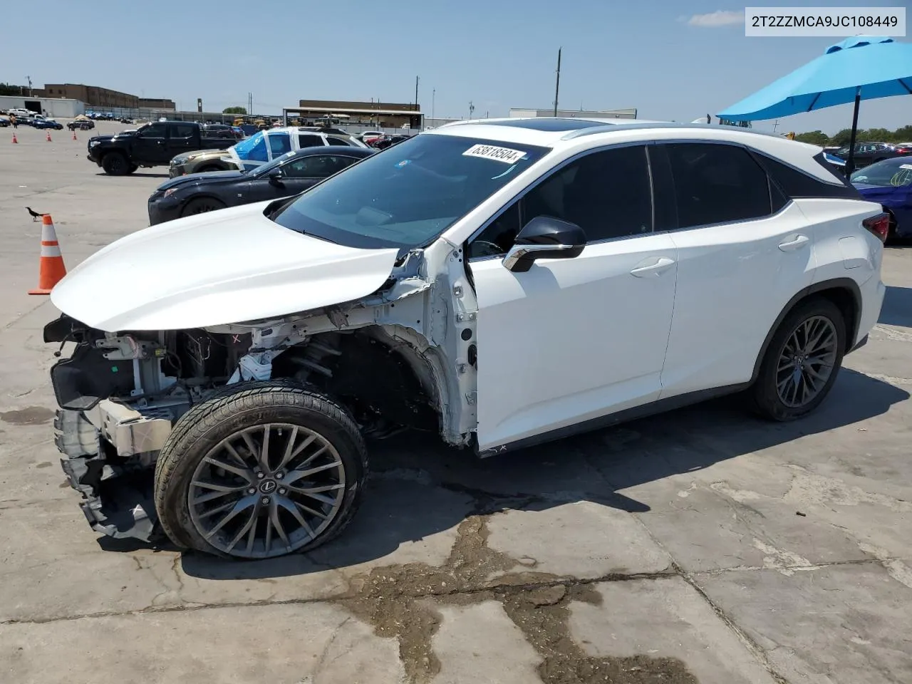 2018 Lexus Rx 350 Base VIN: 2T2ZZMCA9JC108449 Lot: 63818504