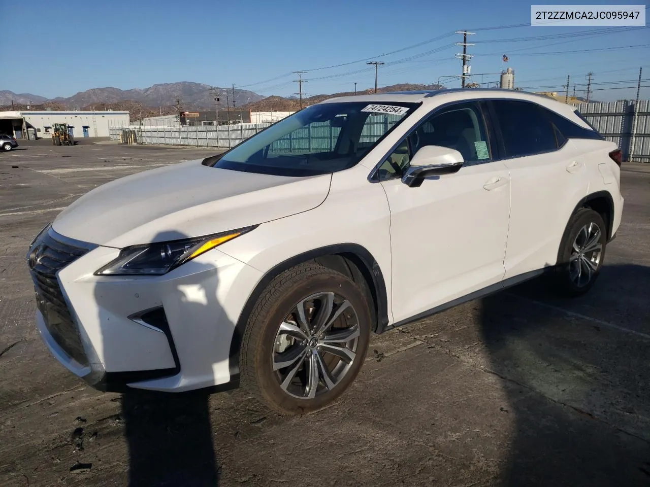 2018 Lexus Rx 350 Base VIN: 2T2ZZMCA2JC095947 Lot: 74724254