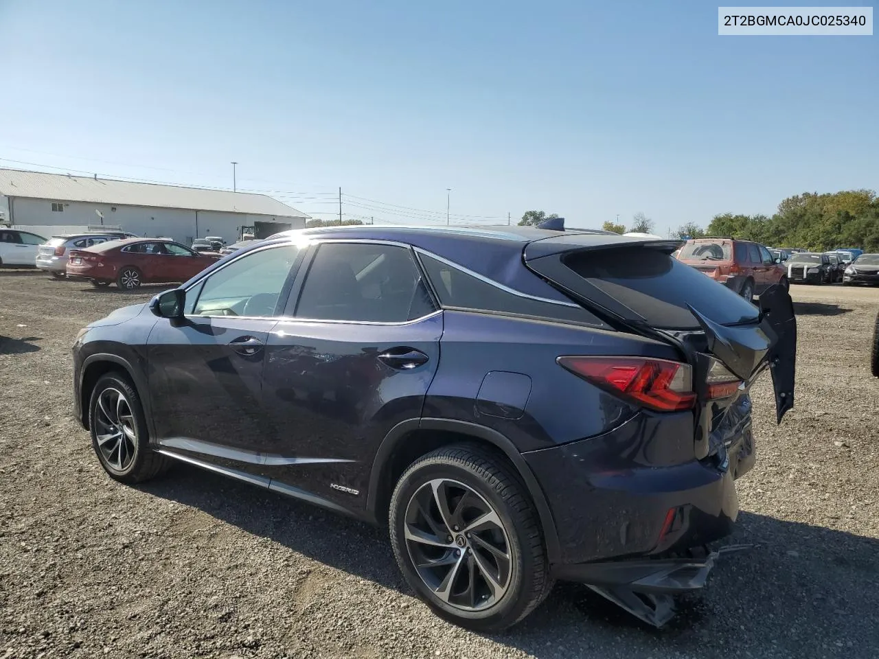 2018 Lexus Rx 450H Base VIN: 2T2BGMCA0JC025340 Lot: 74988174