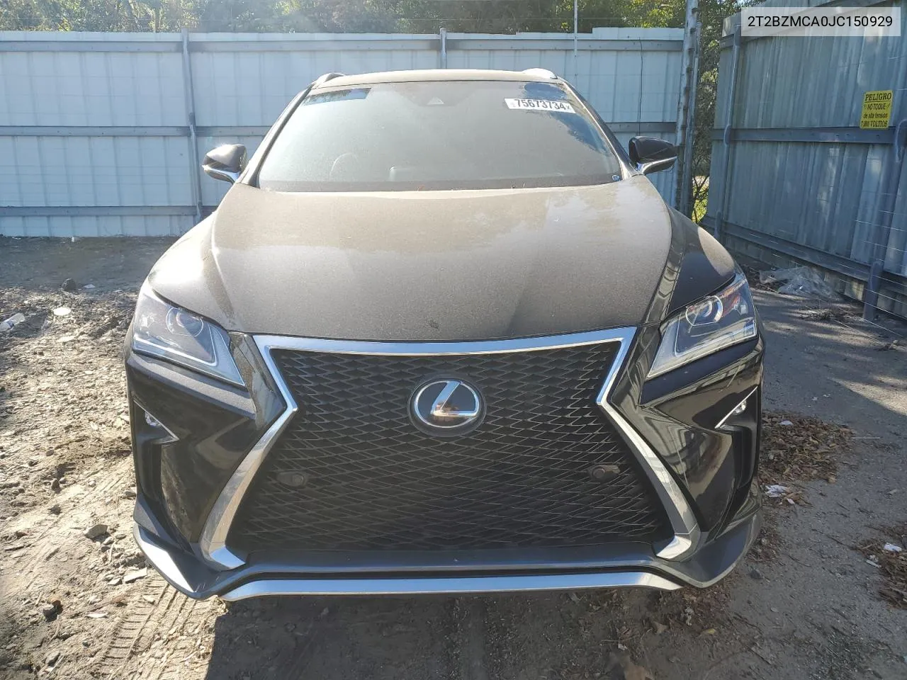 2018 Lexus Rx 350 Base VIN: 2T2BZMCA0JC150929 Lot: 75673734