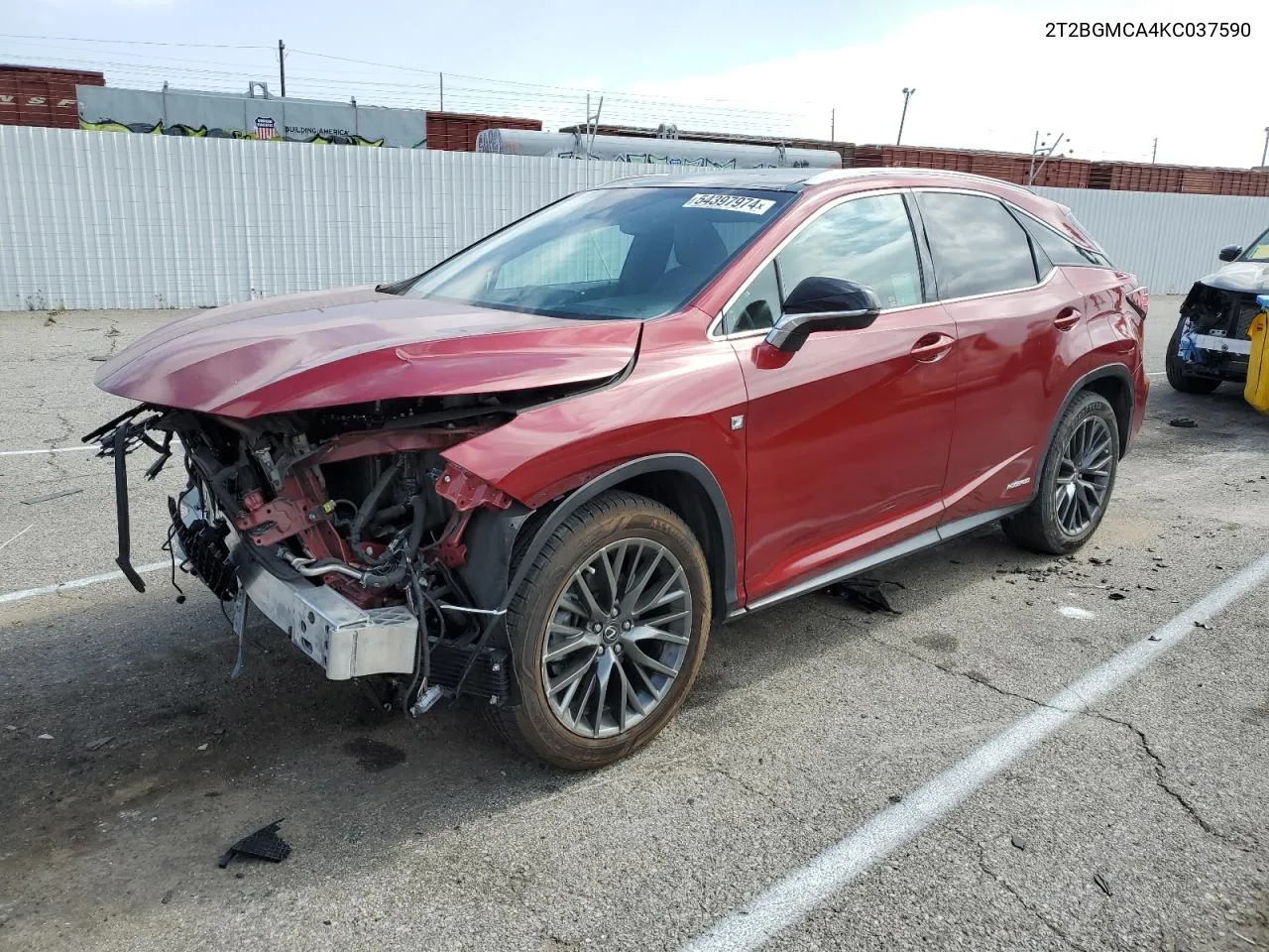 2019 Lexus Rx 450H Base VIN: 2T2BGMCA4KC037590 Lot: 54397974