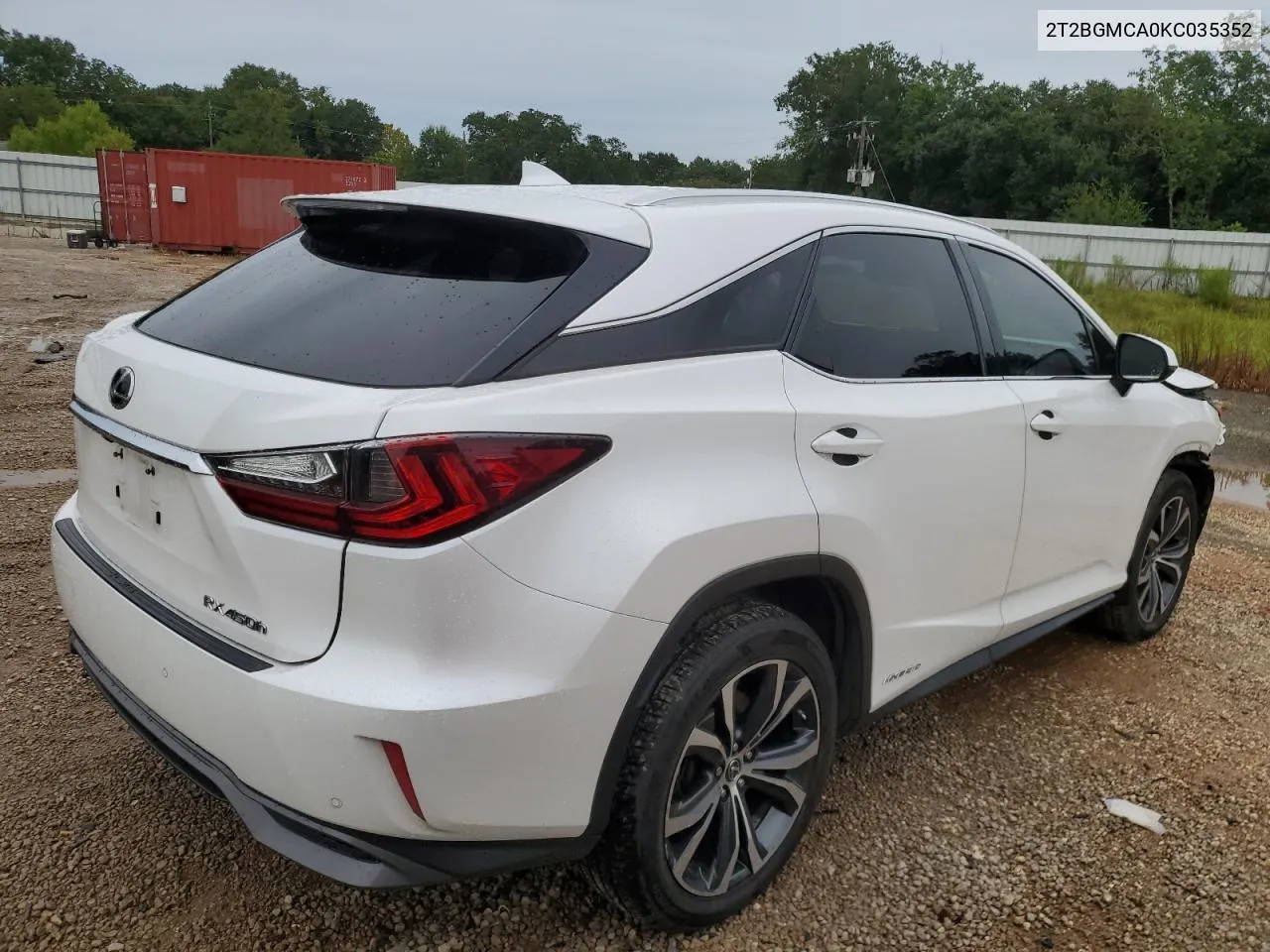 2019 Lexus Rx 450H Base VIN: 2T2BGMCA0KC035352 Lot: 69305364