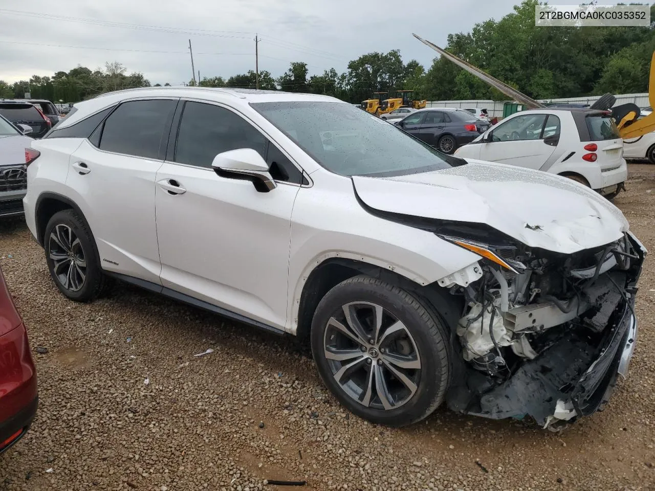 2019 Lexus Rx 450H Base VIN: 2T2BGMCA0KC035352 Lot: 69305364