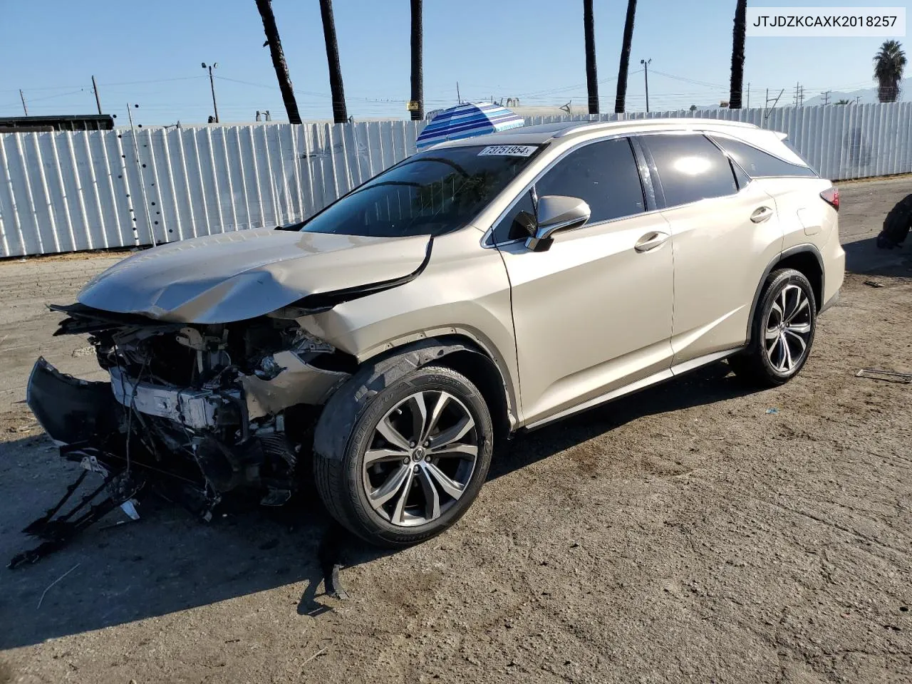 2019 Lexus Rx 350 L VIN: JTJDZKCAXK2018257 Lot: 73751954