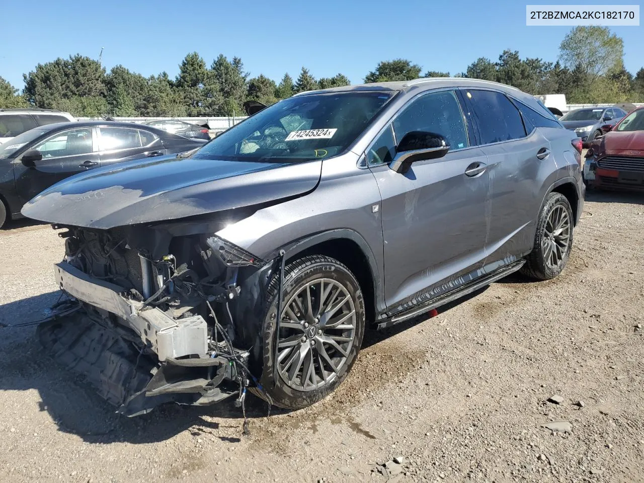 2019 Lexus Rx 350 Base VIN: 2T2BZMCA2KC182170 Lot: 74245324