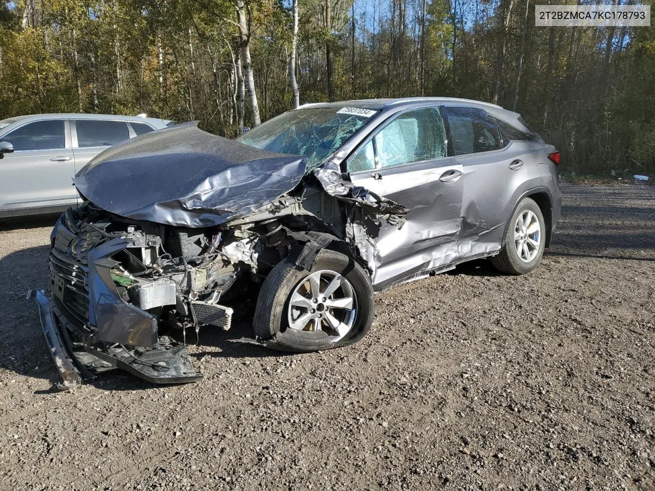 2019 Lexus Rx 350 Base VIN: 2T2BZMCA7KC178793 Lot: 75837034