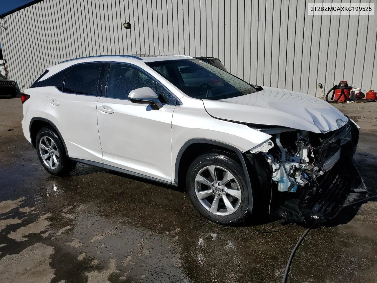 2019 Lexus Rx 350 Base VIN: 2T2BZMCAXKC199525 Lot: 77352914