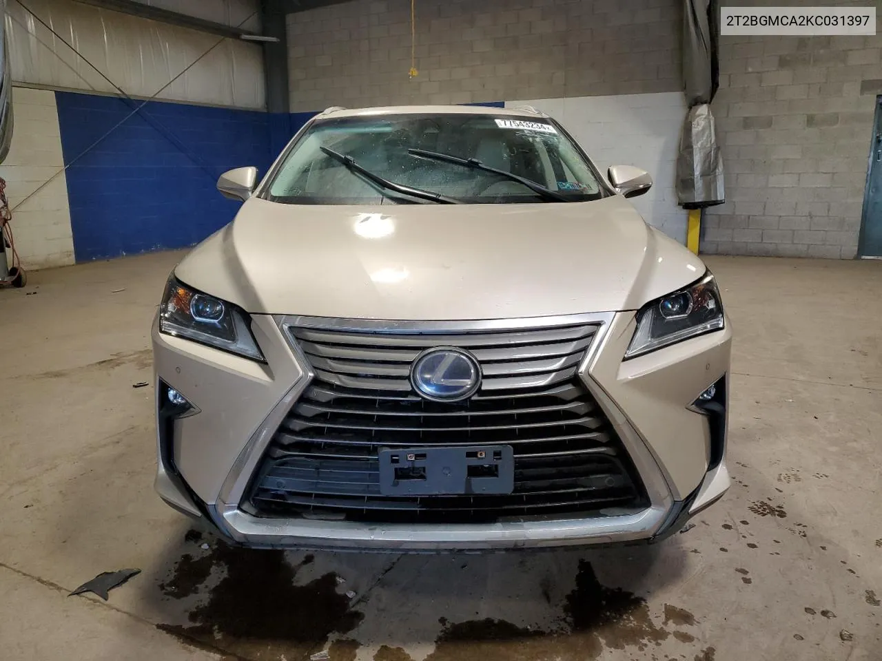 2019 Lexus Rx 450H Base VIN: 2T2BGMCA2KC031397 Lot: 77543234