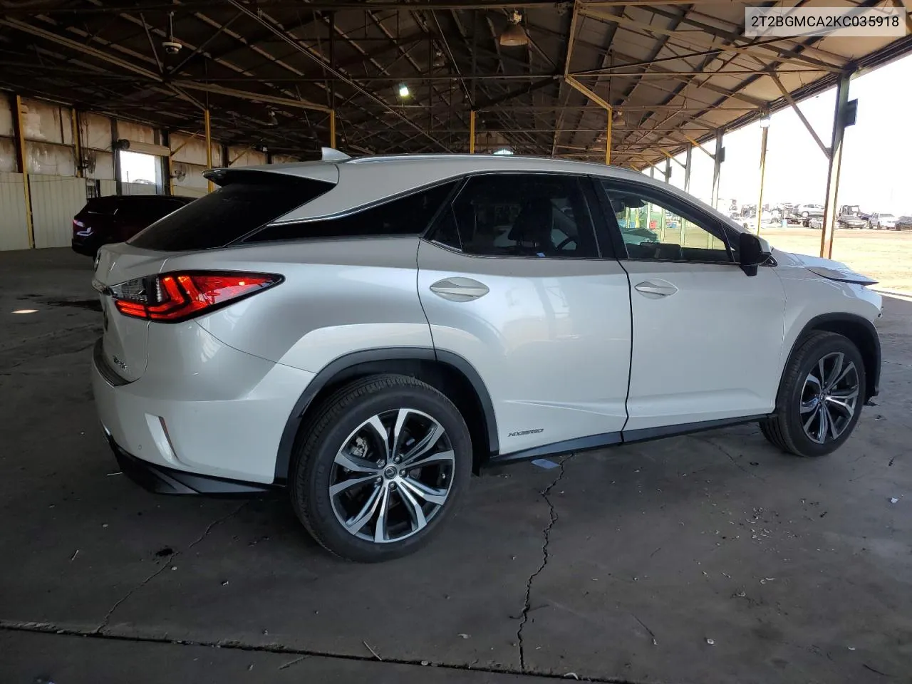 2019 Lexus Rx 450H Base VIN: 2T2BGMCA2KC035918 Lot: 78046724