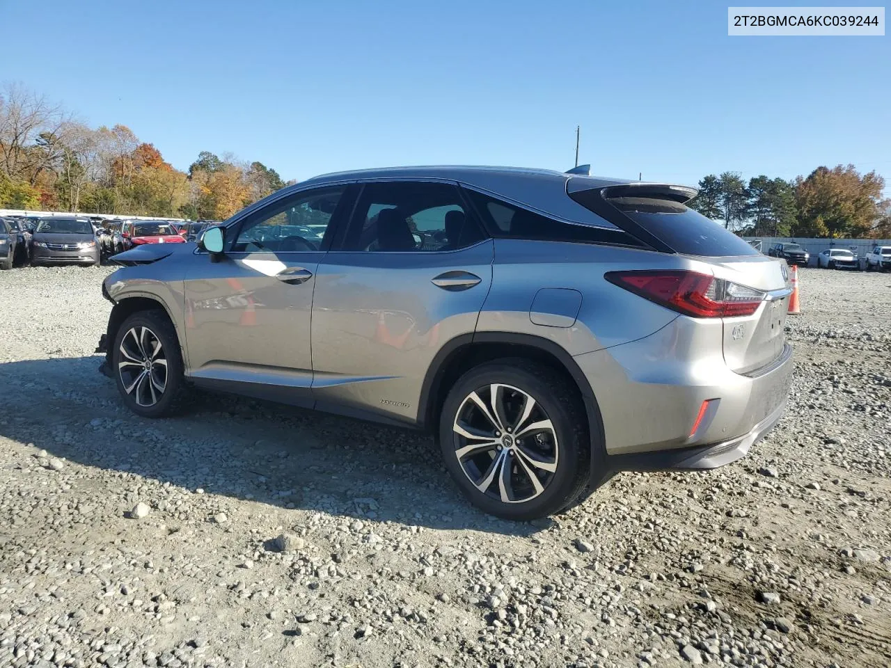 2019 Lexus Rx 450H Base VIN: 2T2BGMCA6KC039244 Lot: 78256014