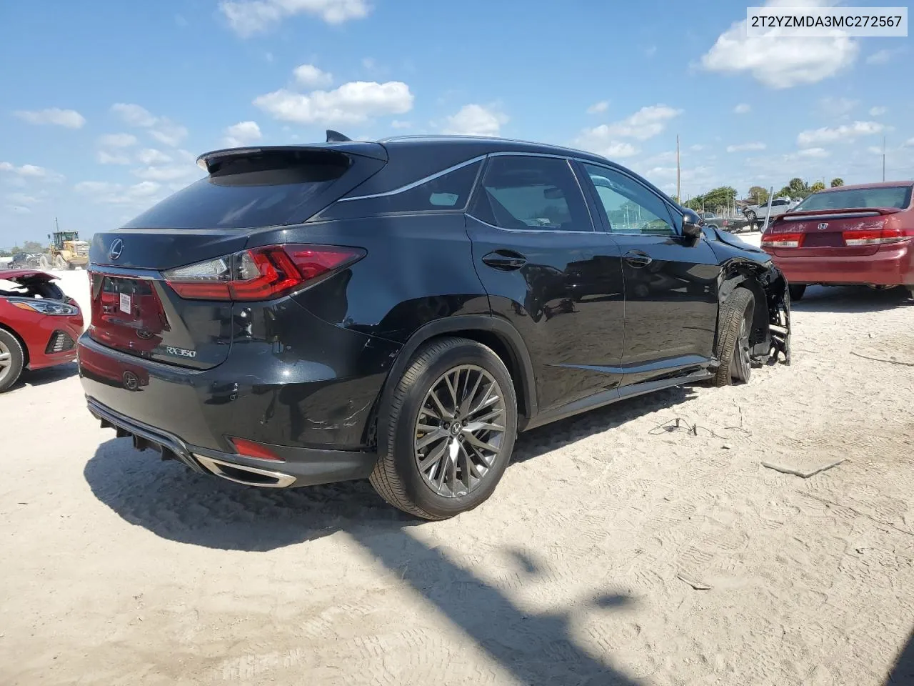 2021 Lexus Rx 350 F-Sport VIN: 2T2YZMDA3MC272567 Lot: 52066724