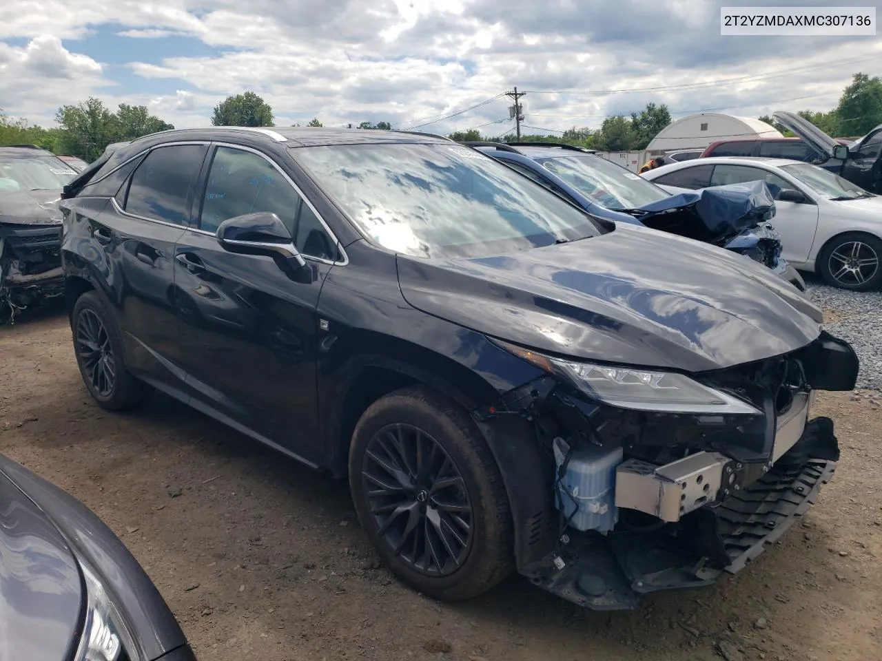 2021 Lexus Rx 350 F-Sport VIN: 2T2YZMDAXMC307136 Lot: 57241454