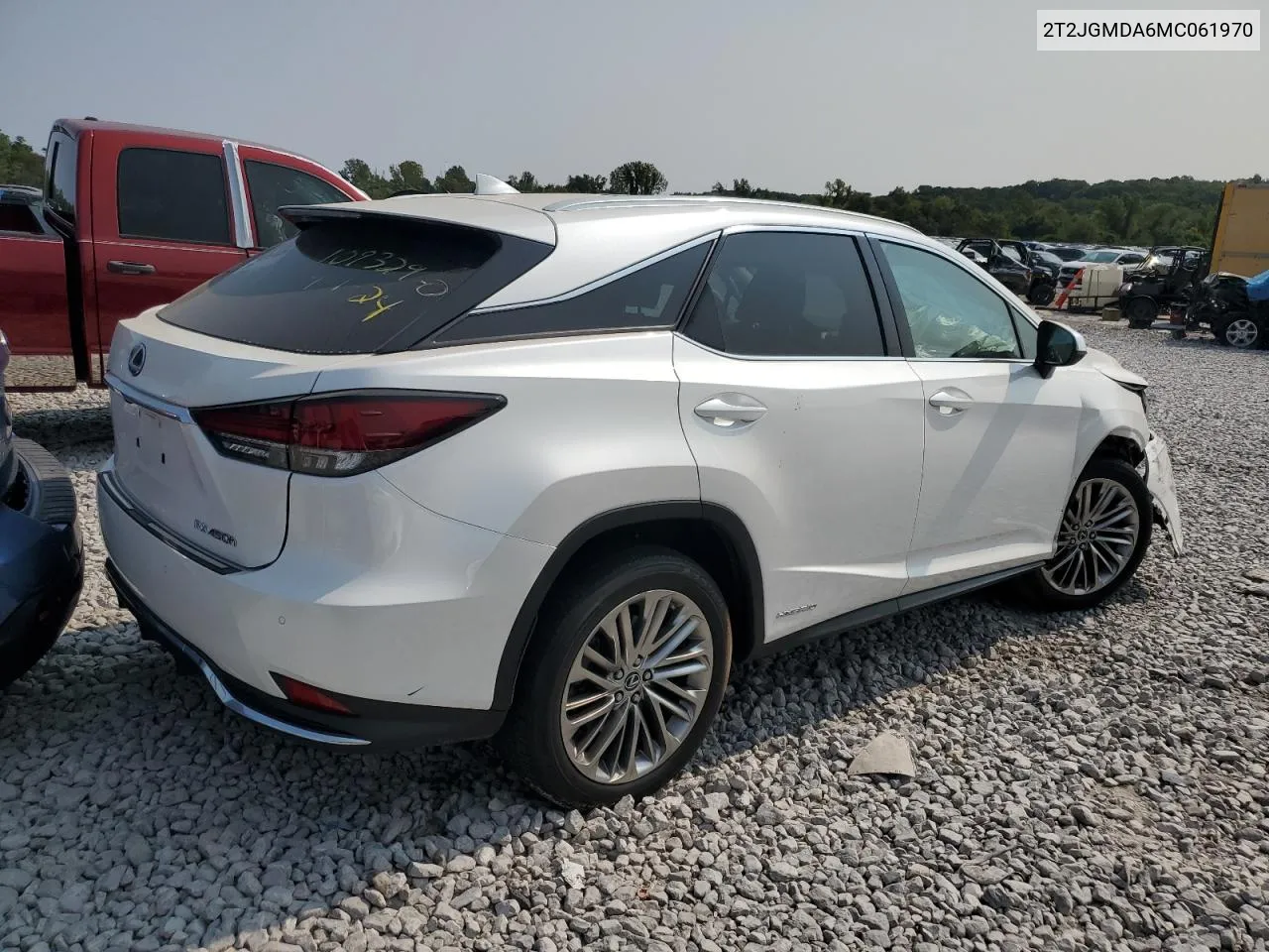 2021 Lexus Rx 450H VIN: 2T2JGMDA6MC061970 Lot: 70459124