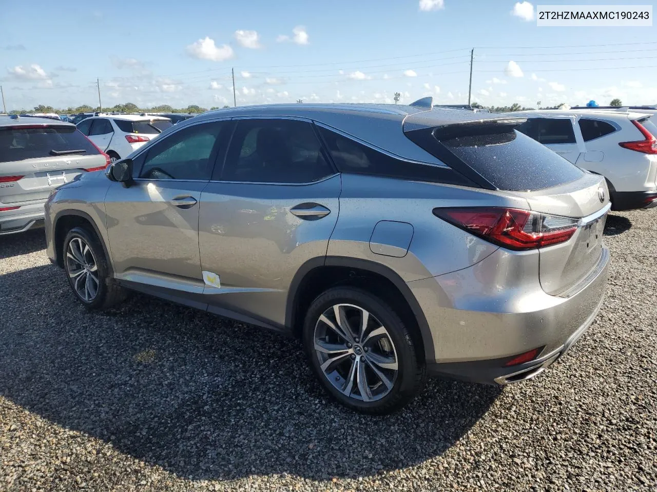 2021 Lexus Rx 350 VIN: 2T2HZMAAXMC190243 Lot: 74048574