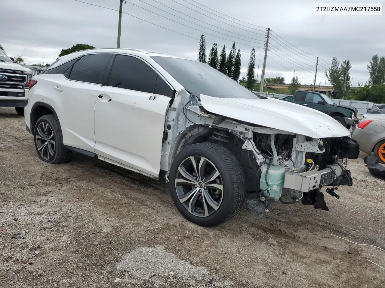 2021 Lexus Rx 350 VIN: 2T2HZMAA7MC217558 Lot: 74247614