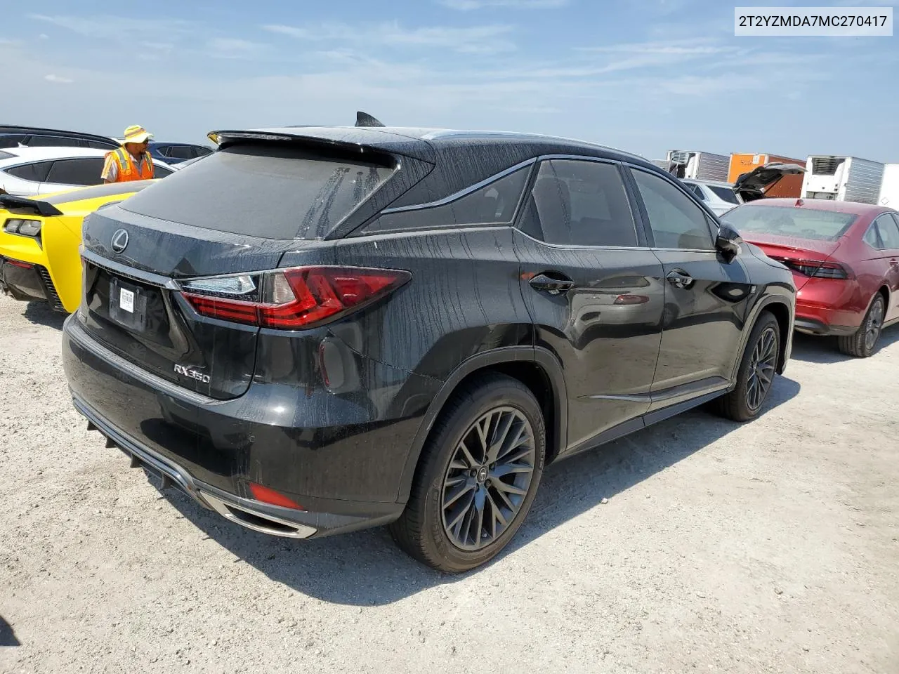 2021 Lexus Rx 350 F Sport VIN: 2T2YZMDA7MC270417 Lot: 74619534