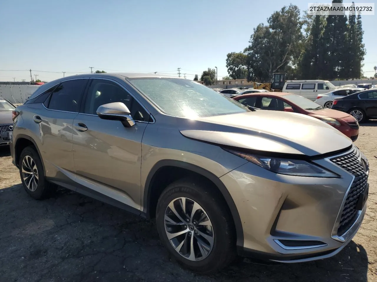 2021 Lexus Rx 350 Base VIN: 2T2AZMAA0MC192732 Lot: 74918564