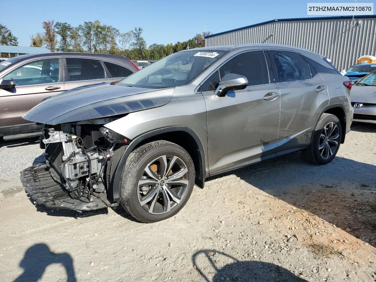 2021 Lexus Rx 350 VIN: 2T2HZMAA7MC210870 Lot: 74990194