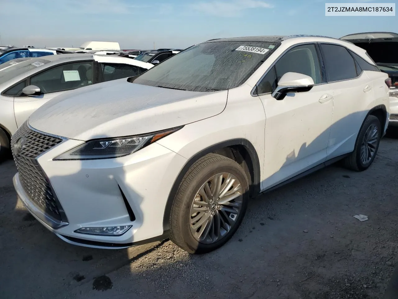 2021 Lexus Rx 350 VIN: 2T2JZMAA8MC187634 Lot: 75538194