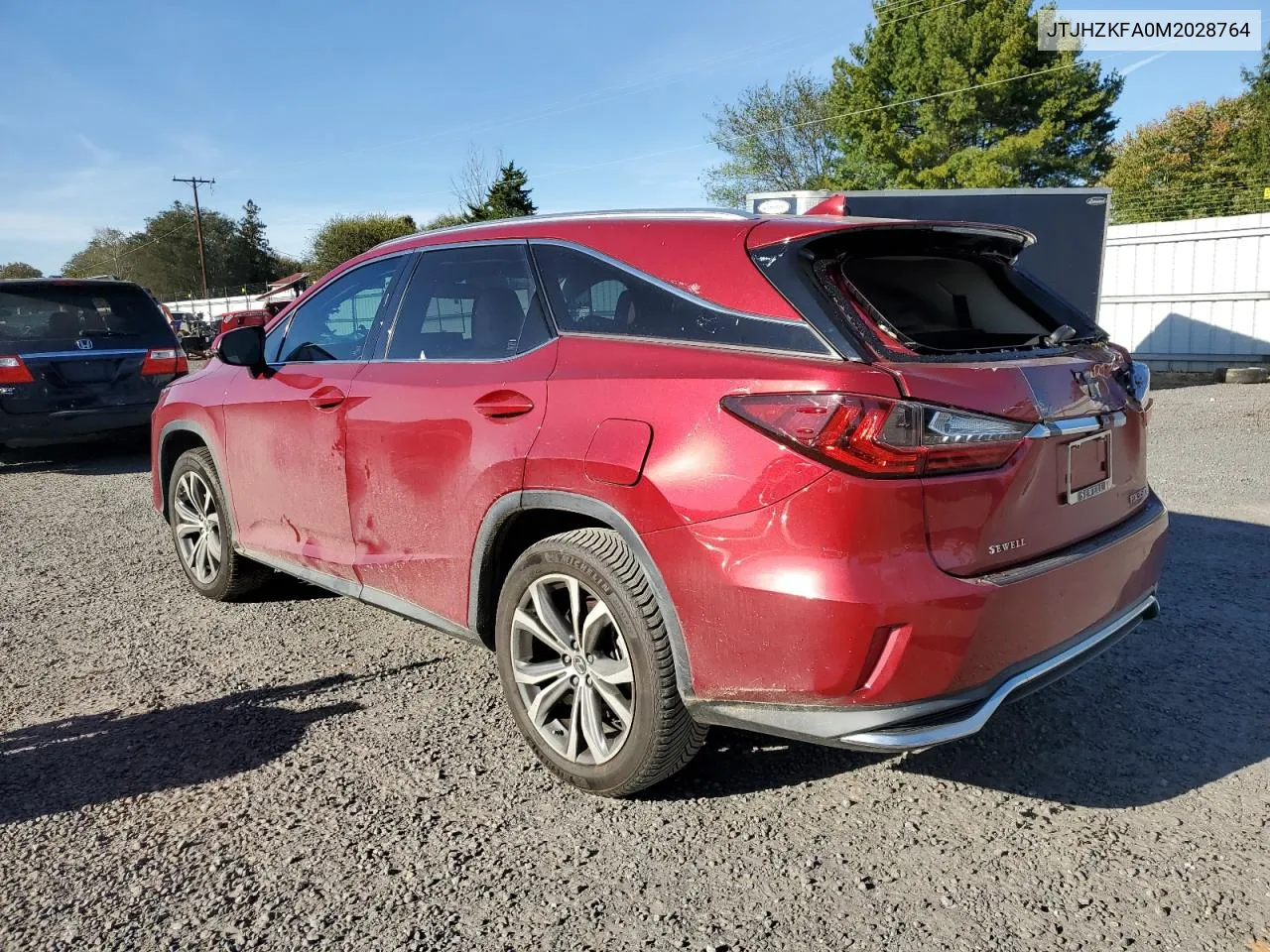 2021 Lexus Rx 350 L VIN: JTJHZKFA0M2028764 Lot: 75574134