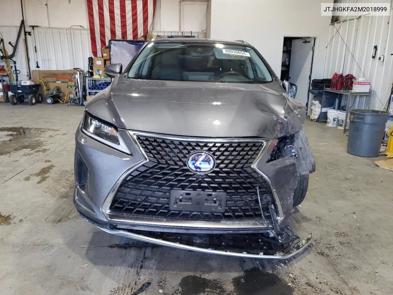 2021 Lexus Rx 450H L VIN: JTJHGKFA2M2018999 Lot: 80039654