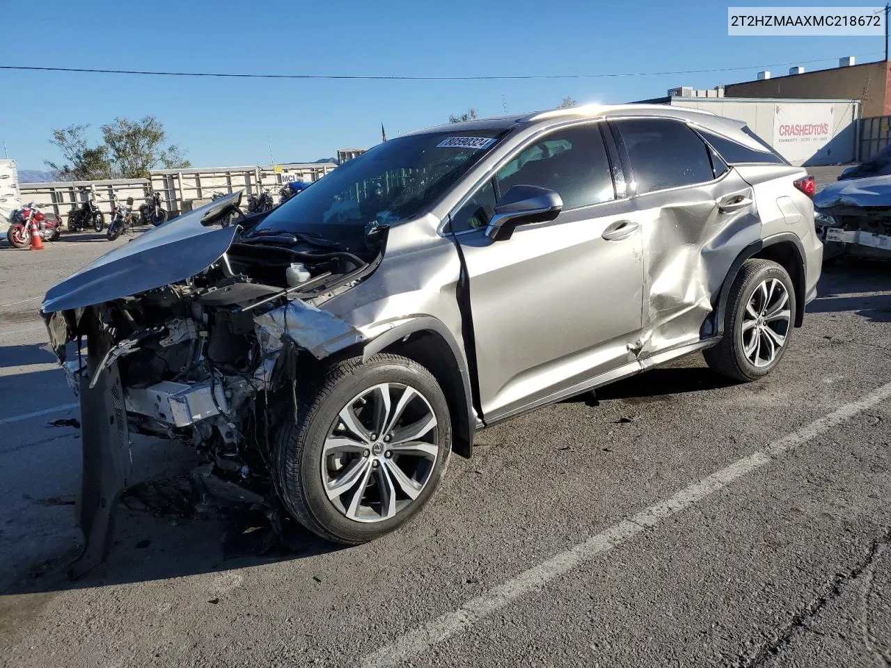 2021 Lexus Rx 350 VIN: 2T2HZMAAXMC218672 Lot: 80590324