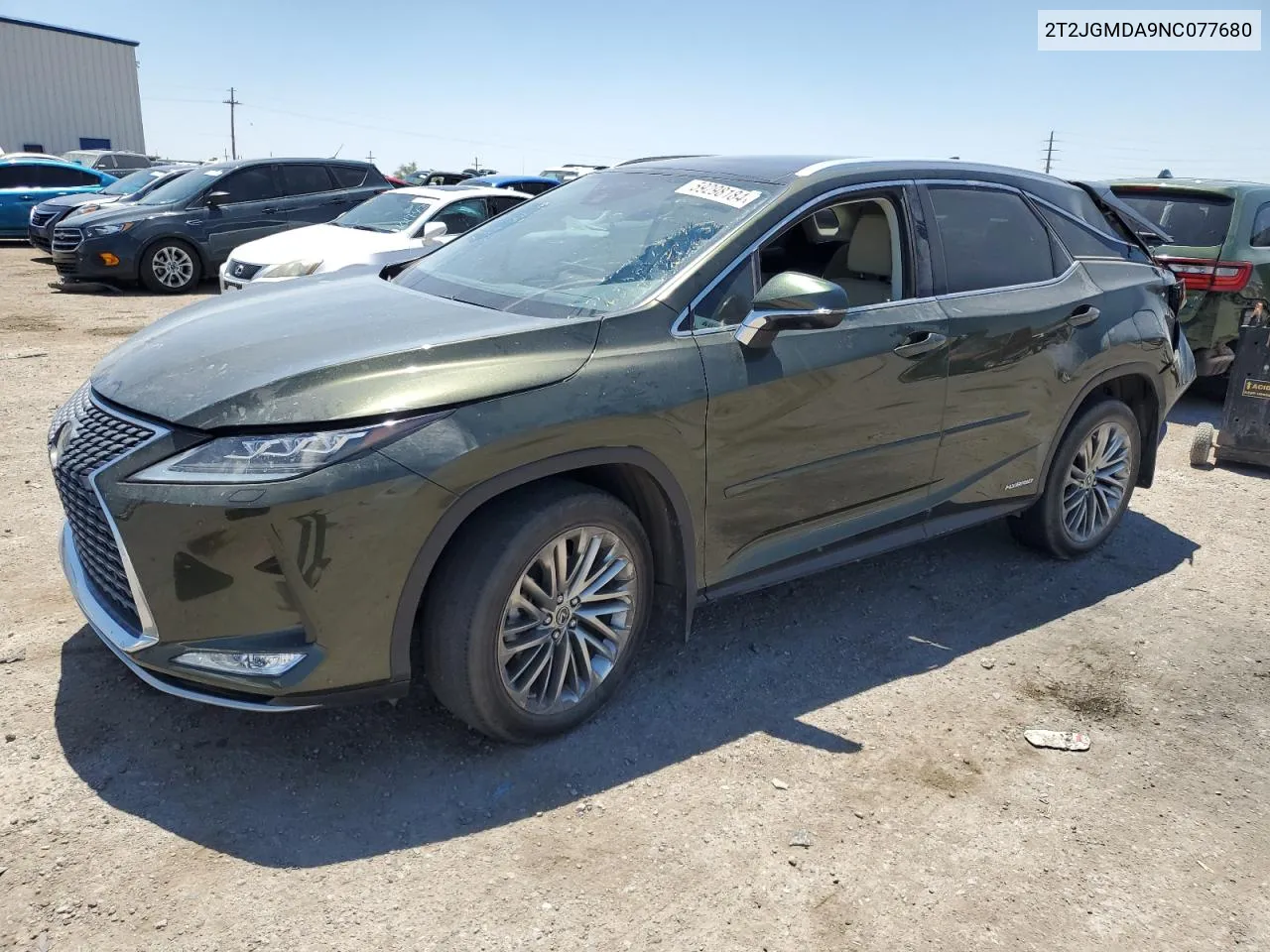 2022 Lexus Rx 450H VIN: 2T2JGMDA9NC077680 Lot: 59298184