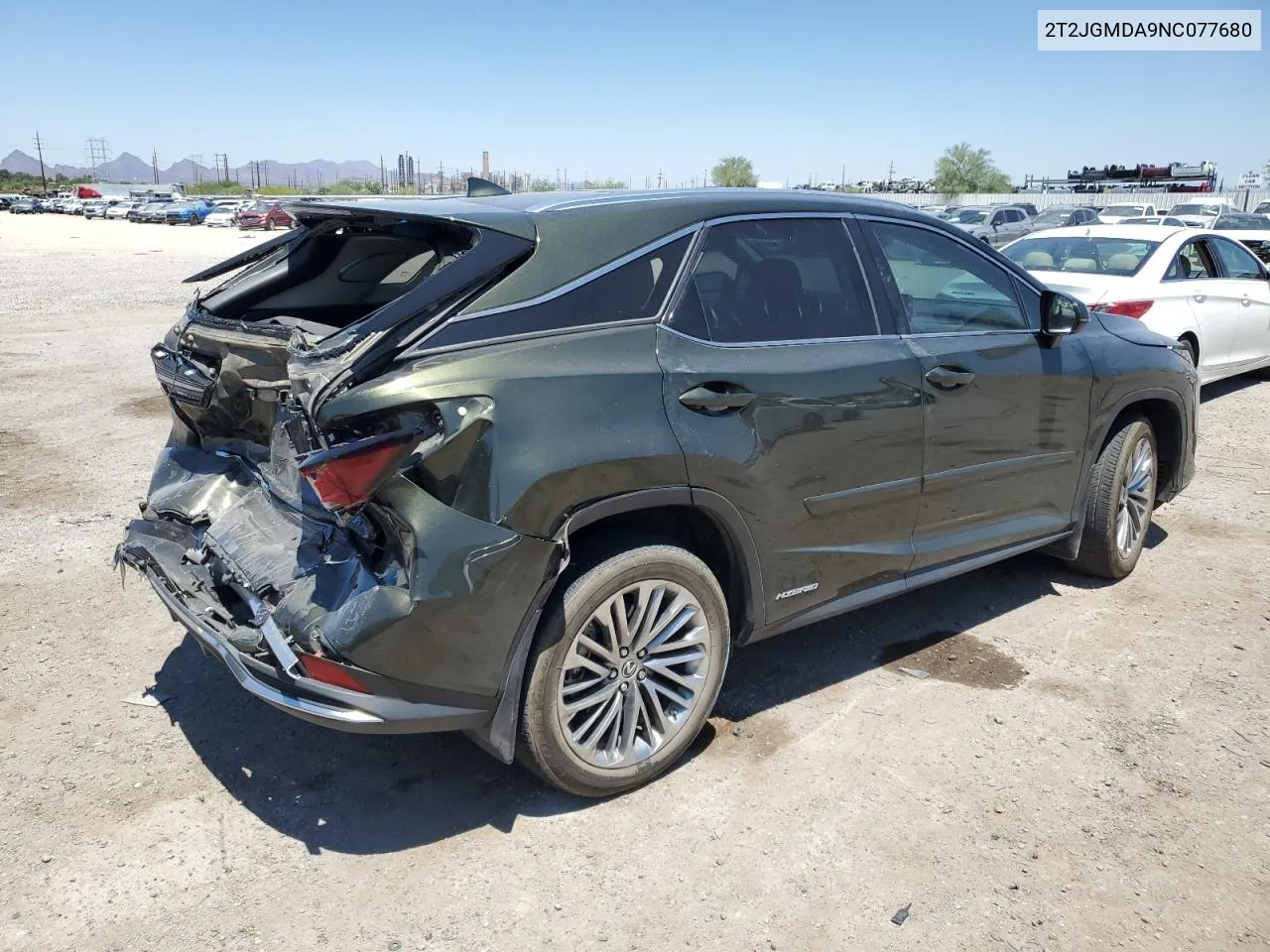 2022 Lexus Rx 450H VIN: 2T2JGMDA9NC077680 Lot: 59298184