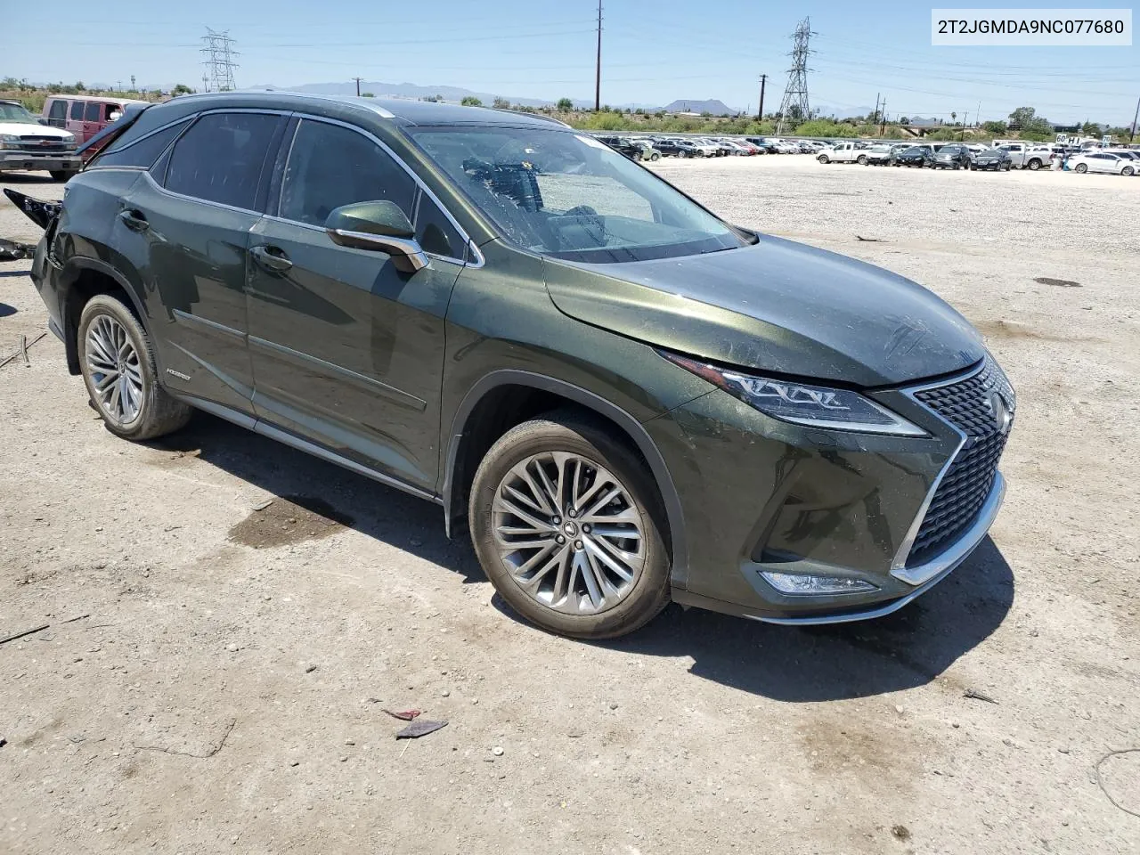 2022 Lexus Rx 450H VIN: 2T2JGMDA9NC077680 Lot: 59298184