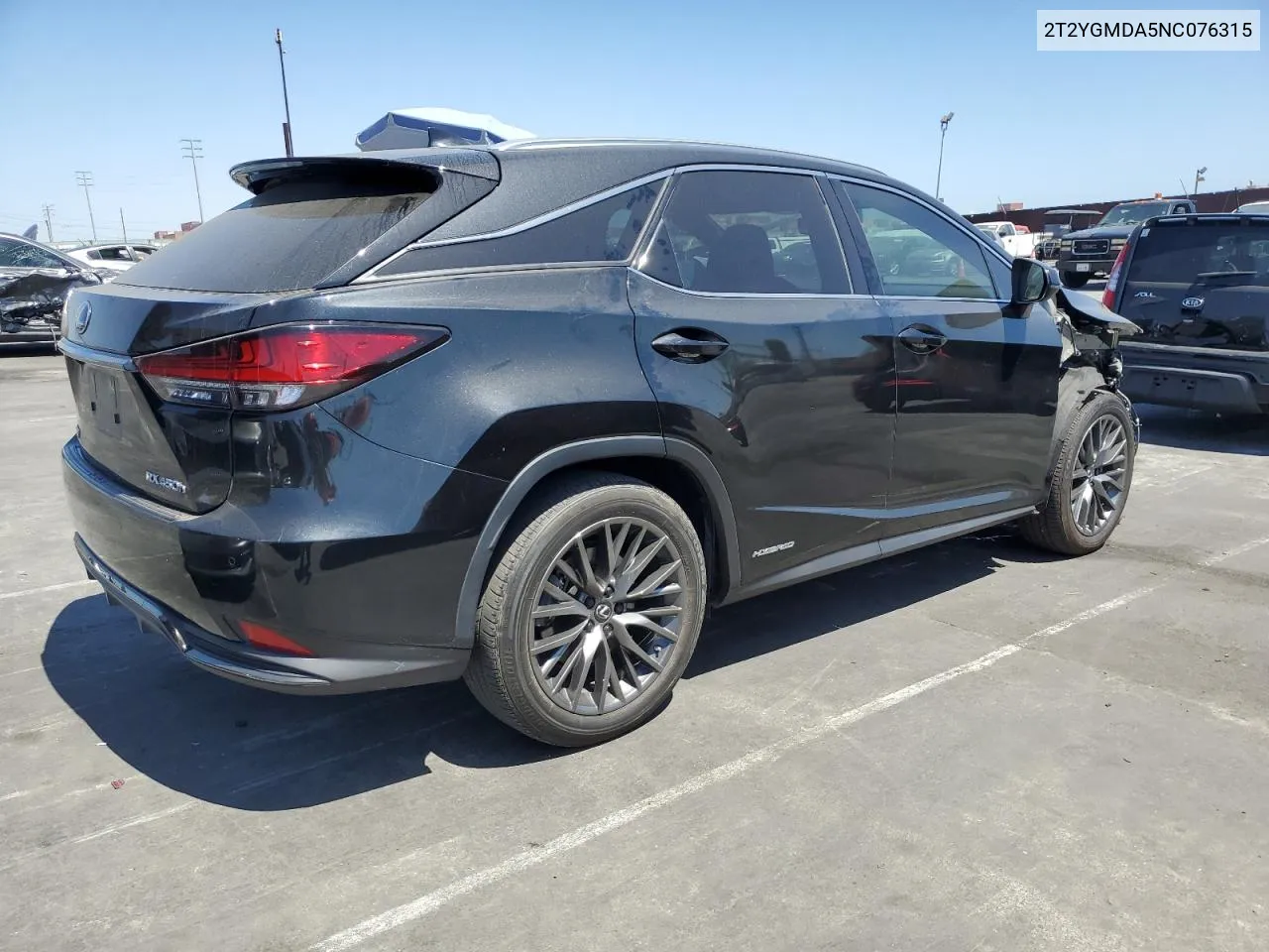 2022 Lexus Rx 450H F-Sport VIN: 2T2YGMDA5NC076315 Lot: 59921264