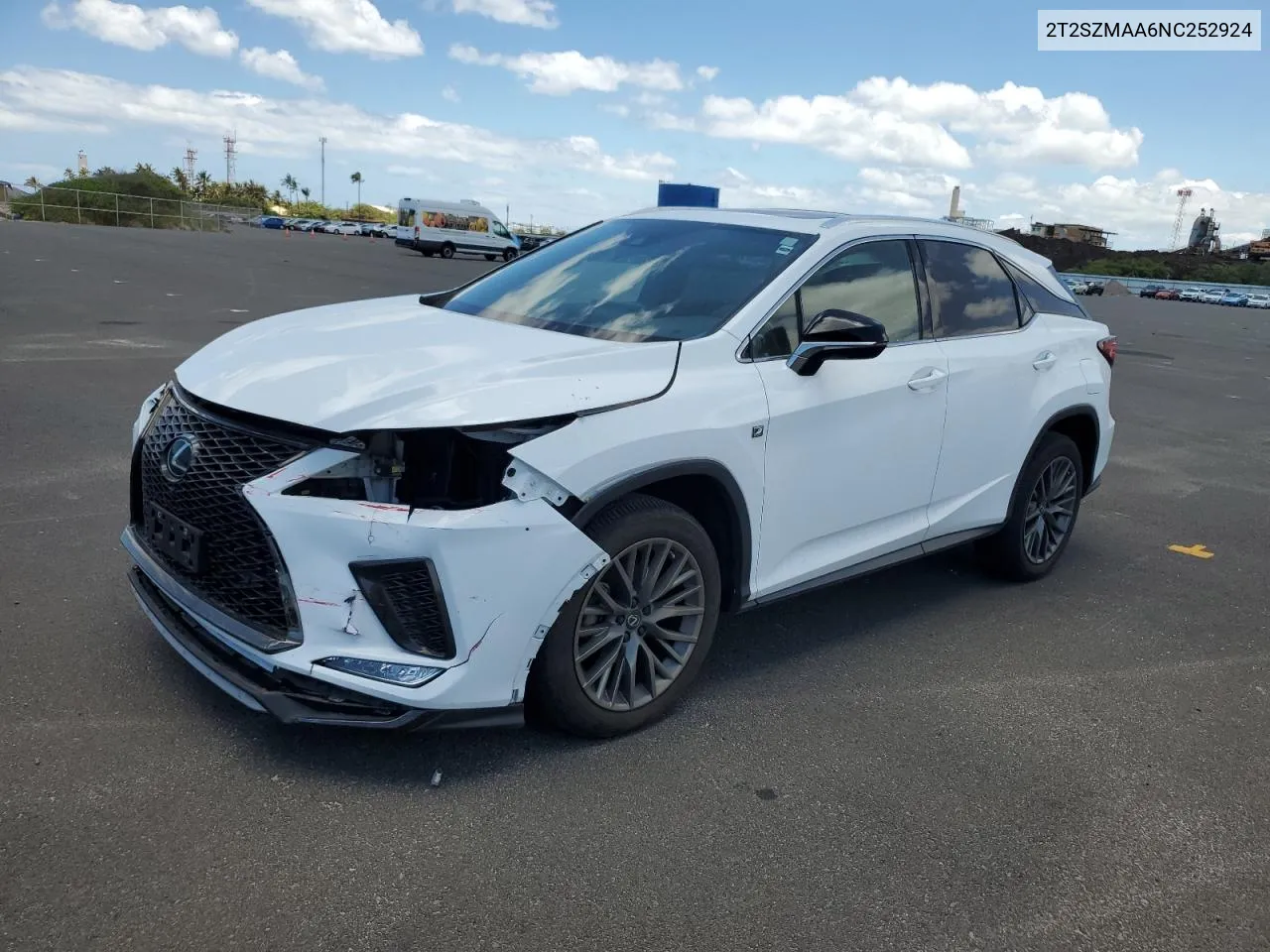 2022 Lexus Rx 350 F-Sport VIN: 2T2SZMAA6NC252924 Lot: 61489414