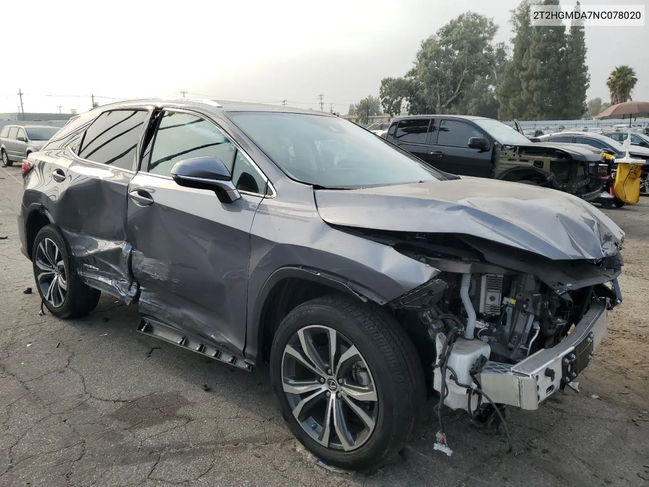 2022 Lexus Rx 450H VIN: 2T2HGMDA7NC078020 Lot: 62757684