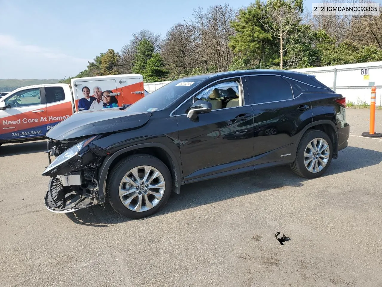 2022 Lexus Rx 450H VIN: 2T2HGMDA6NC093835 Lot: 63402504