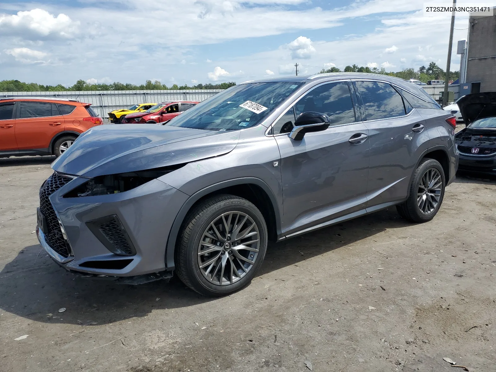 2022 Lexus Rx 350 F Sport VIN: 2T2SZMDA3NC351471 Lot: 67187094