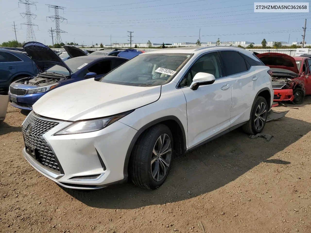 2022 Lexus Rx 350 VIN: 2T2HZMDA5NC362658 Lot: 70578394