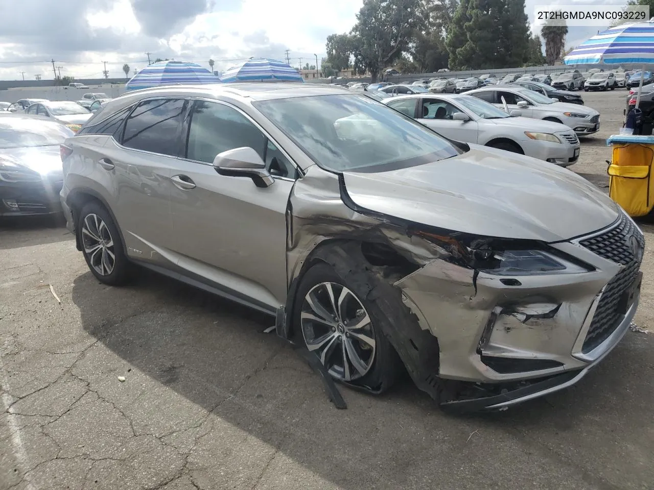 2022 Lexus Rx 450H VIN: 2T2HGMDA9NC093229 Lot: 71570634