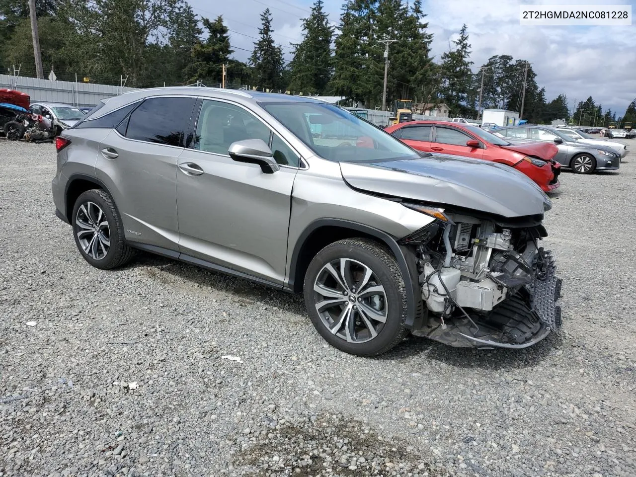 2022 Lexus Rx 450H VIN: 2T2HGMDA2NC081228 Lot: 72156474