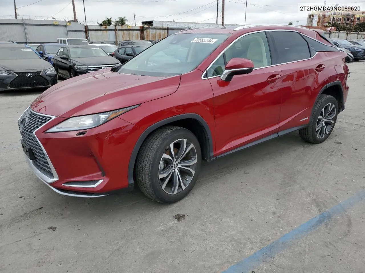 2022 Lexus Rx 450H VIN: 2T2HGMDA9NC089620 Lot: 72555544