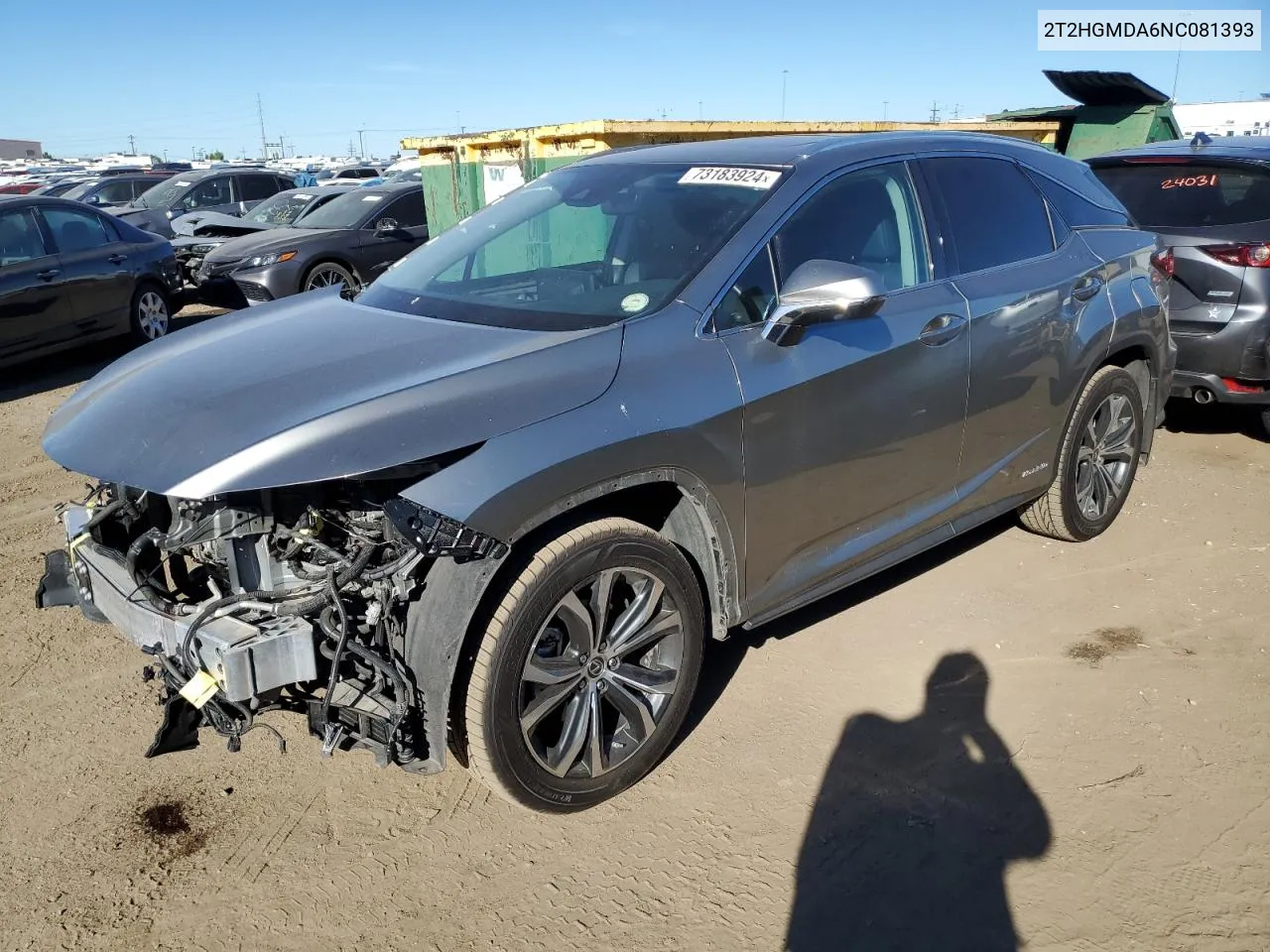 2022 Lexus Rx 450H VIN: 2T2HGMDA6NC081393 Lot: 73183924