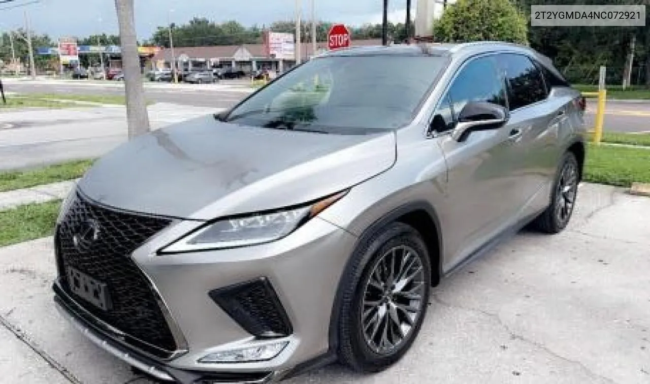 2022 Lexus Rx 450H F Sport VIN: 2T2YGMDA4NC072921 Lot: 73366674