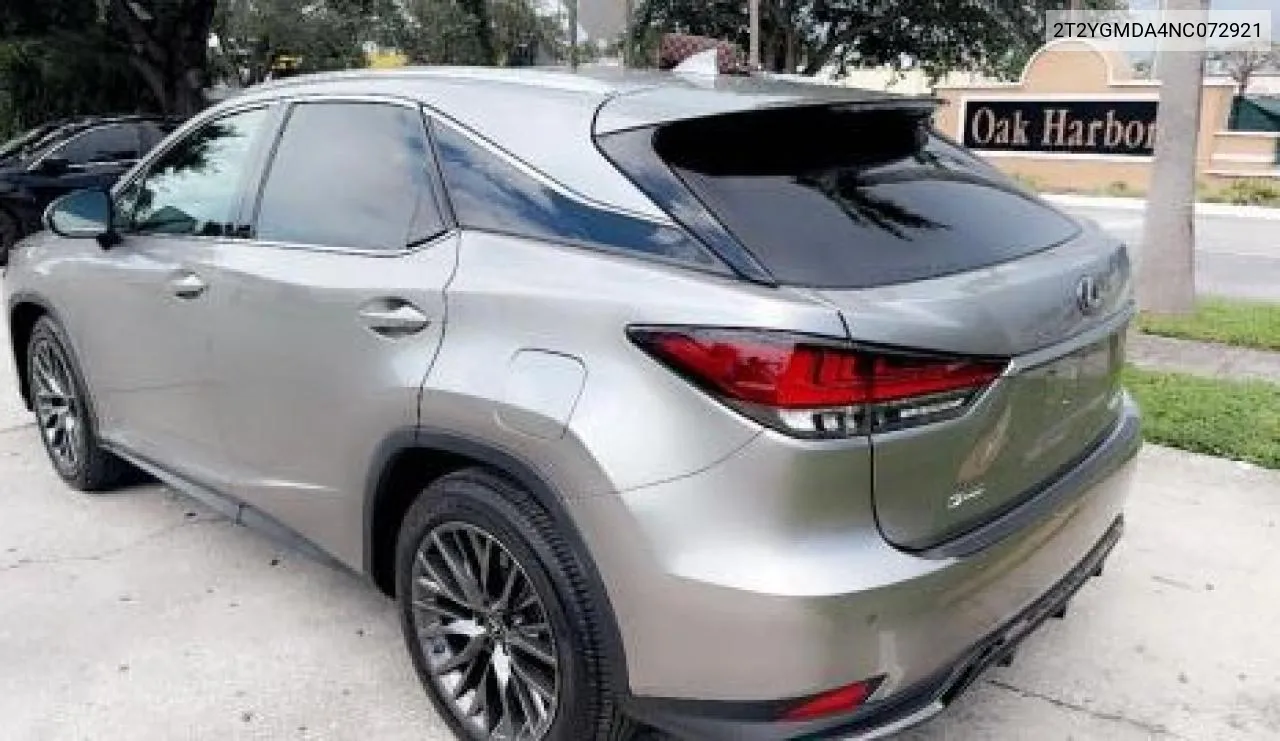 2022 Lexus Rx 450H F Sport VIN: 2T2YGMDA4NC072921 Lot: 73366674