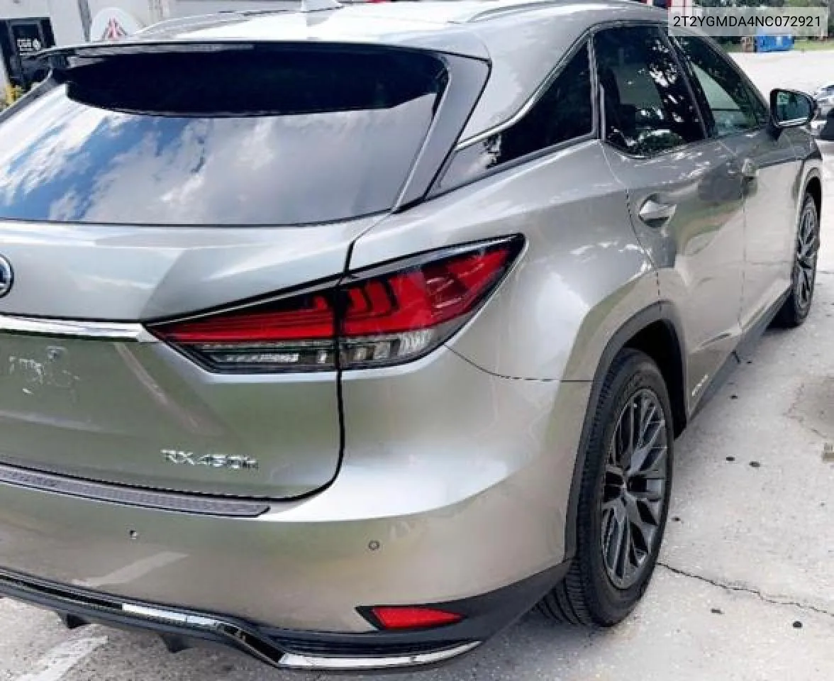 2022 Lexus Rx 450H F Sport VIN: 2T2YGMDA4NC072921 Lot: 73366674