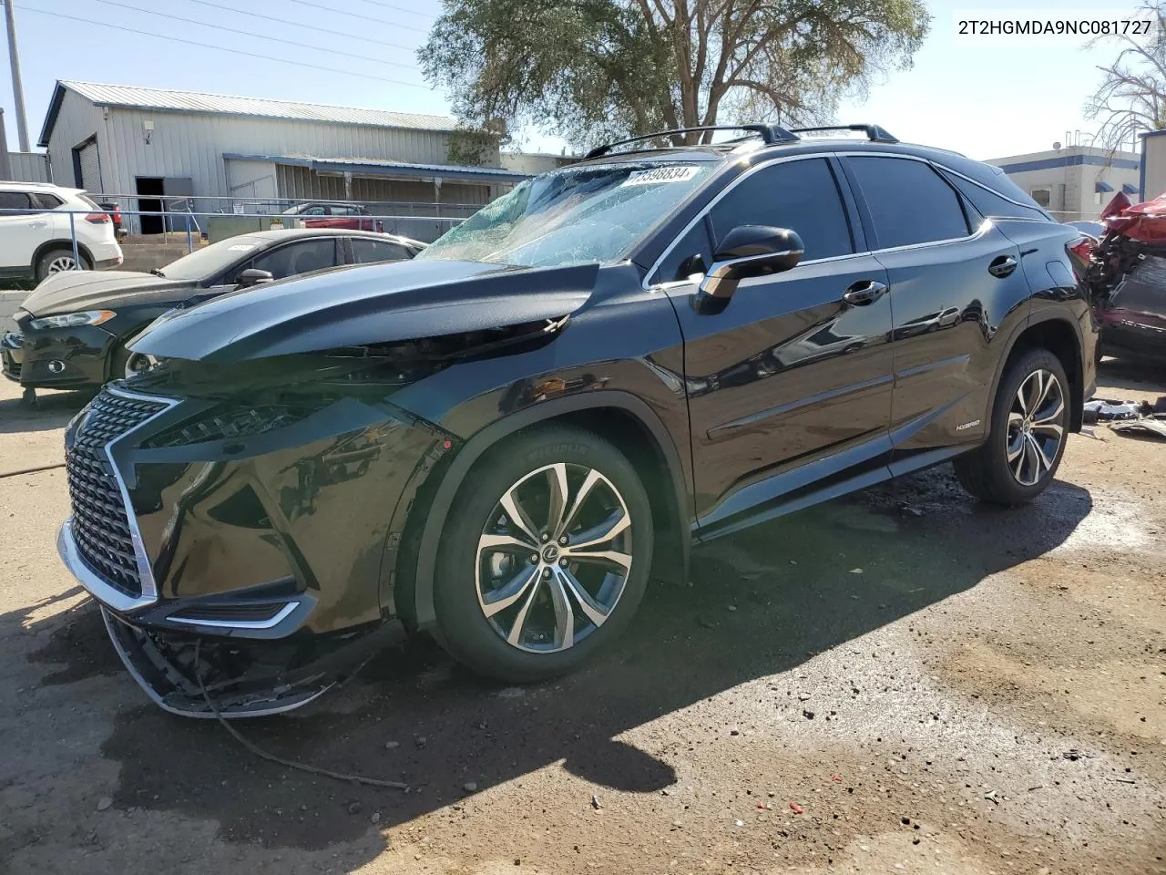 2022 Lexus Rx 450H VIN: 2T2HGMDA9NC081727 Lot: 73598834