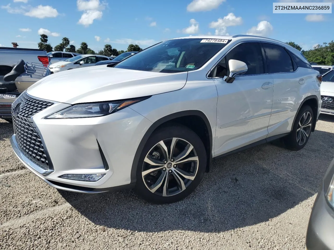 2022 Lexus Rx 350 VIN: 2T2HZMAA4NC236859 Lot: 74276484