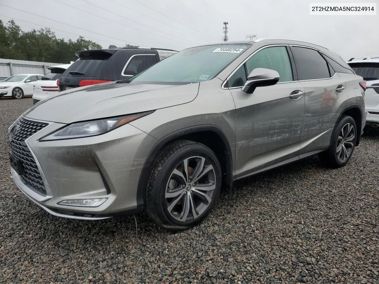 2022 Lexus Rx 350 VIN: 2T2HZMDA5NC324914 Lot: 74448254