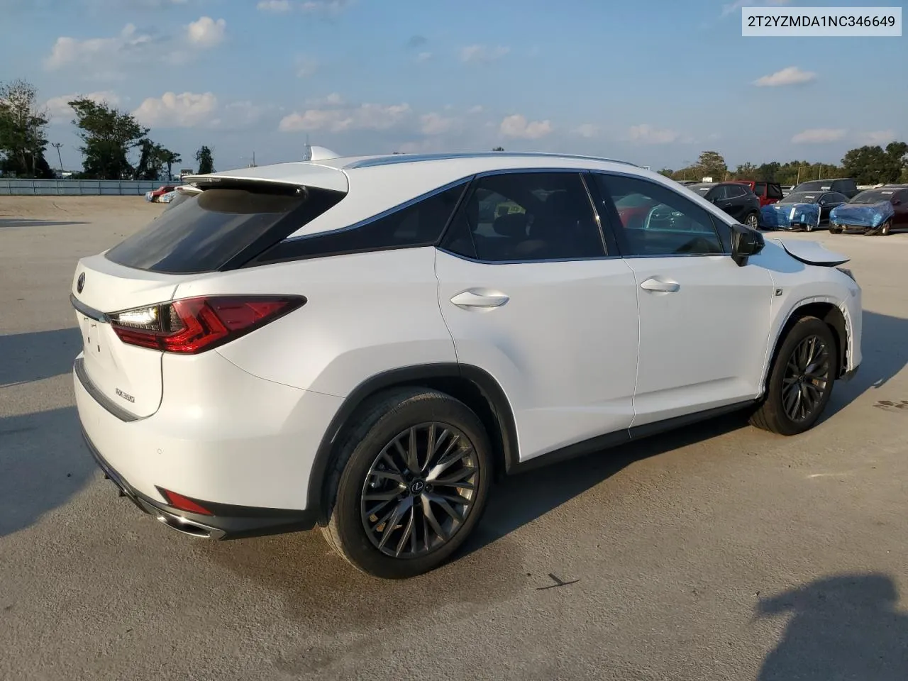 2022 Lexus Rx 350 F Sport VIN: 2T2YZMDA1NC346649 Lot: 74482394