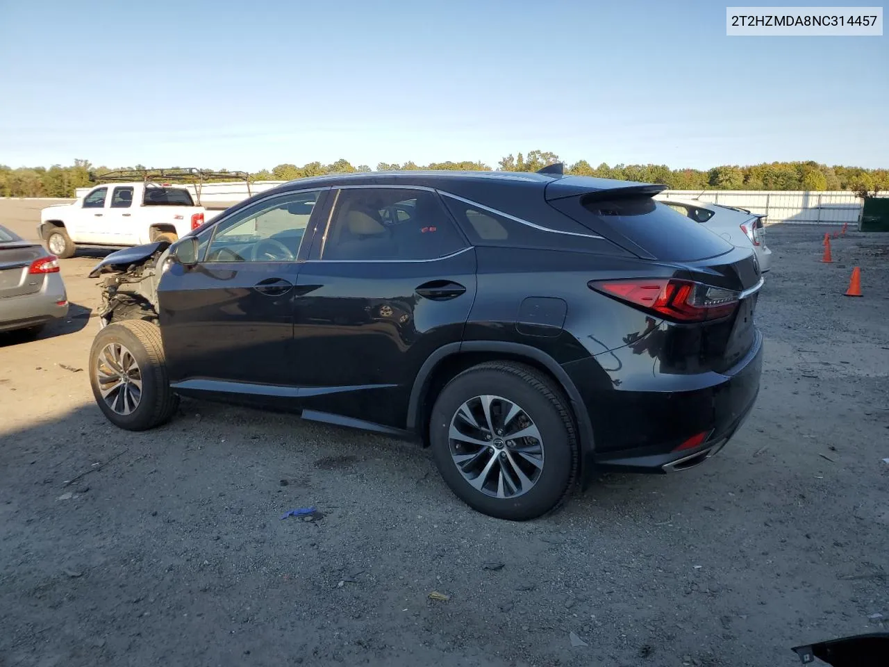 2022 Lexus Rx 350 VIN: 2T2HZMDA8NC314457 Lot: 74614484