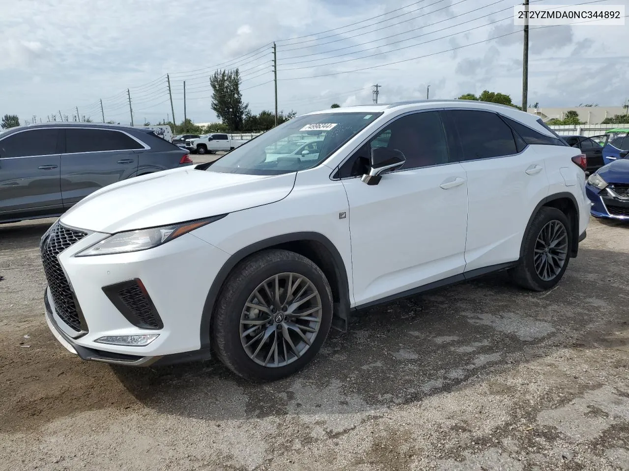 2022 Lexus Rx 350 F Sport VIN: 2T2YZMDA0NC344892 Lot: 74996344